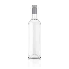Transparent wine bottle.
