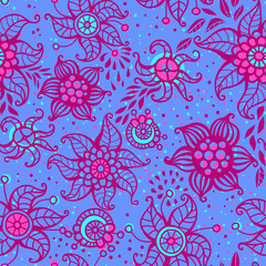Fototapeta na wymiar Cute floral seamless pattern. Vector illustration.