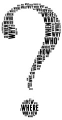 Question word collage concept