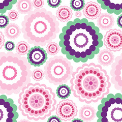 Abstract seamless background. flowers geometric shapes pattern