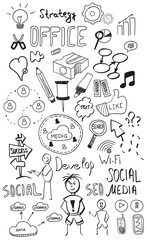 Black isolated web doodles set