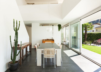 Modern villa, interior, dining table view