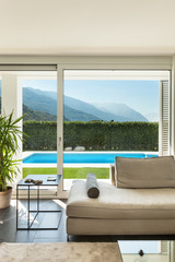 Obraz na płótnie Canvas Modern villa, interior, detail living room