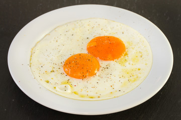 fried eggs on plate