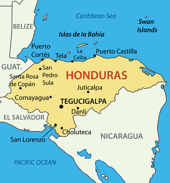 Republic of Honduras - vector map