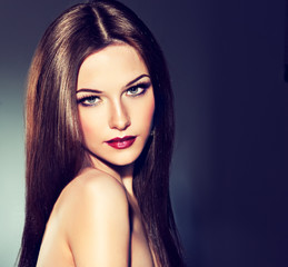 Brunette girl with long hair