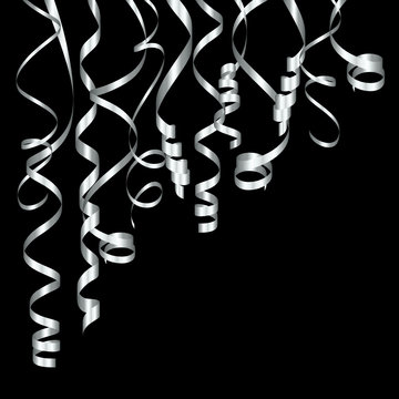 Streamers Silver Party Background