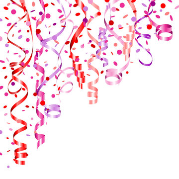 Party Background Streamers & Confetti Pink Mix