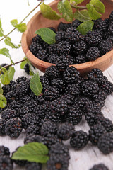 close up on blackberries