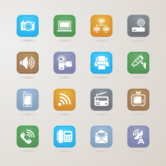 Communication and media icons set