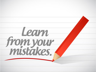 learn from your mistakes written message