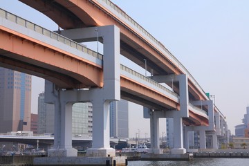 Elevated expressways in Kobe, Japan
