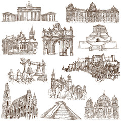Famous places and architecture around the World - white set 4