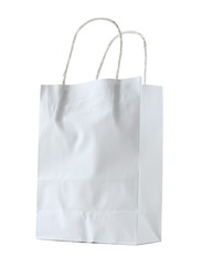 white paper bag isolated on white with clipping path