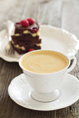 Cup of coffee with brownies