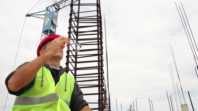 Construction Worker on a Short Break.