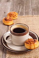 Cinnamon rolls with coffee