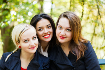 Smiling Student Girls Outdoors