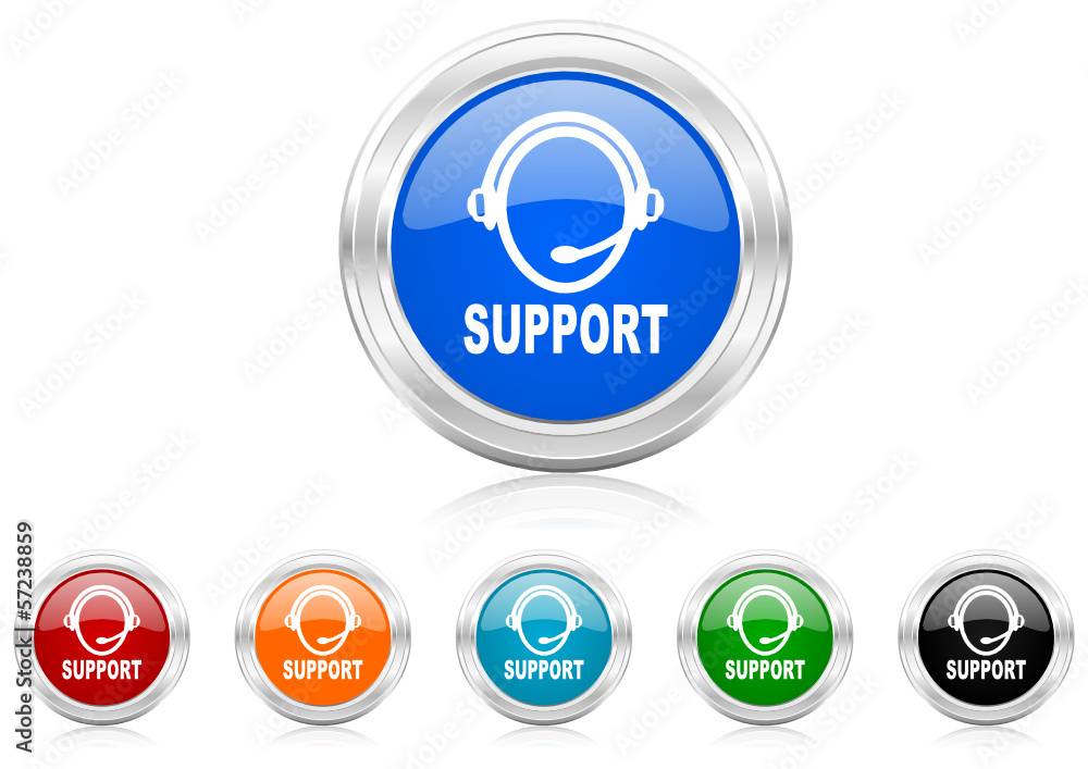Aufkleber support icon vector set