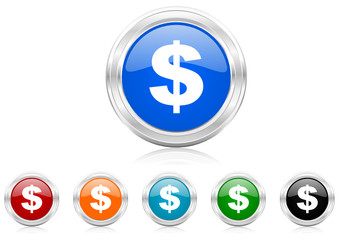 dollar icon vector set