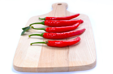 Planchette de pimant rouge