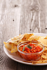 Chips and vegetable dip