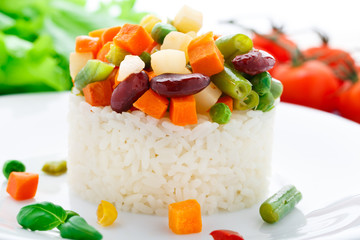 Delicious rice with vegetables
