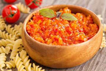 Baked vegetables pasta sauce