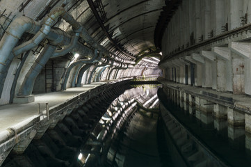 Underground Tunnel with Water.