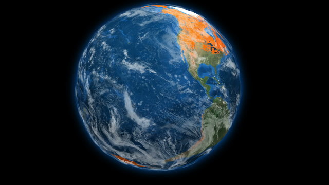 Death of Earth. Global climate change. 3d animation