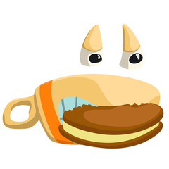 angry cup of coffee with cookie