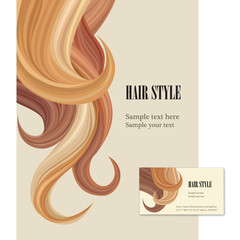 Hair style background. Hair salon design visit card and poster.