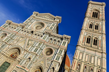 Fototapeta premium View of Duomo cathedral and Campanila tower in Florence