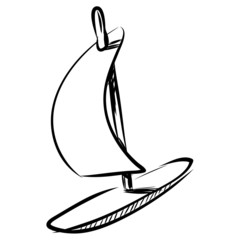 Wind surfing board isolated on white