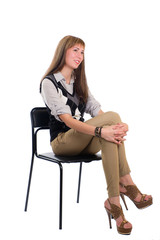 Fototapeta premium girl in a chair