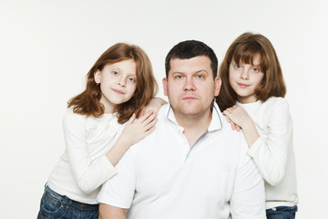 Obraz premium Father and red twins