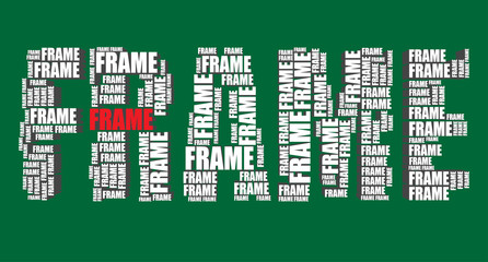 frame typography 3d text word frame art vector illustration word