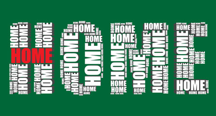 home typography 3d text word home art vector illustration word c