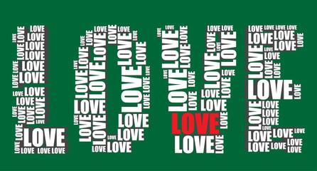 love typography 3d text word love art vector illustration word 