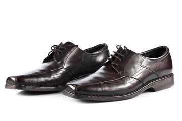 man's shoes isolated on white background.  Male fashion with sho