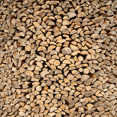 Wooden logs cut composition