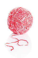 wool yarn ball isolated on white.   ball of yarn for knitting