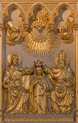 Fototapeta na wymiar Antwerpia - Koronacja Najświętszej Marii Panny w nadmiarowego Jorisker