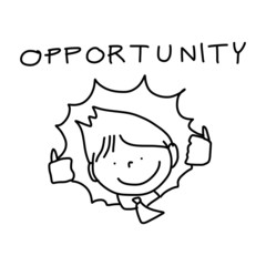 hand drawing cartoon character business person