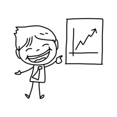 hand drawing cartoon character business person