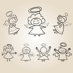 hand drawings cartoon angel