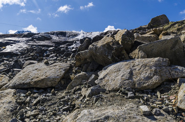 Melting glaciers in the high Alps