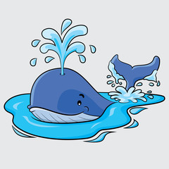 Fototapeta premium Whale Cartoon