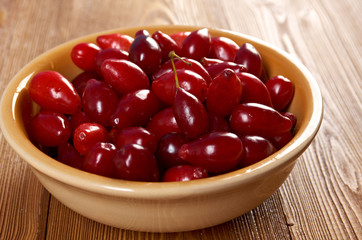 Fresh cornel berries