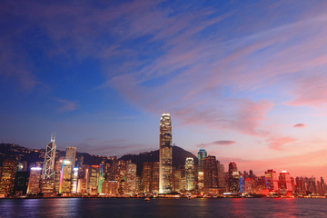 Naklejka premium Hong Kong night view